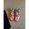 Soft Leather Version~ Age-reducing Girl Pink Small Leather Shoes 2025 Spring New One-button Mary Jane Shoes Low-heeled Single Shoes
