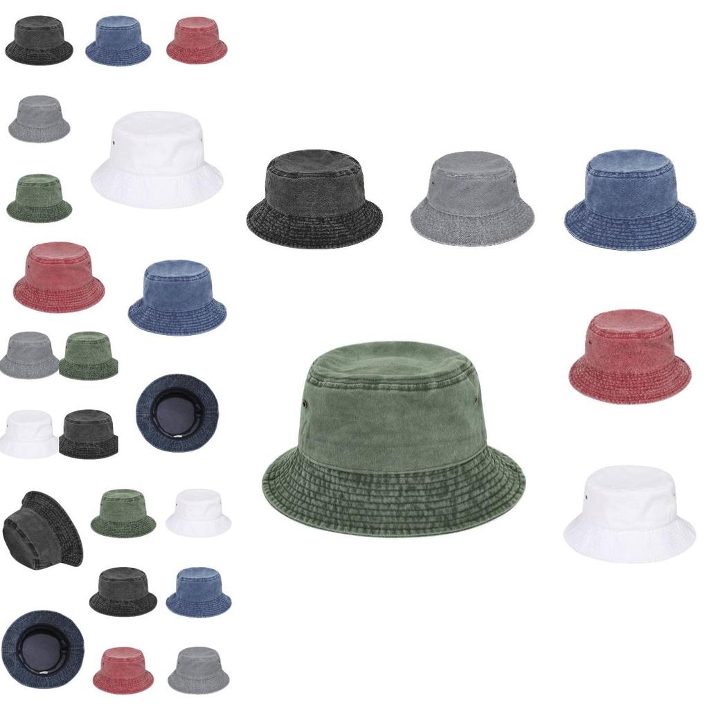 Vintage Cotton Bucket Hat For Men And Women With Large Brim