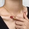 Halskette aus 18 Karat Gold mit Anhänger aus Titanstahl - Trendige Damen-Schlüsselbeinkette