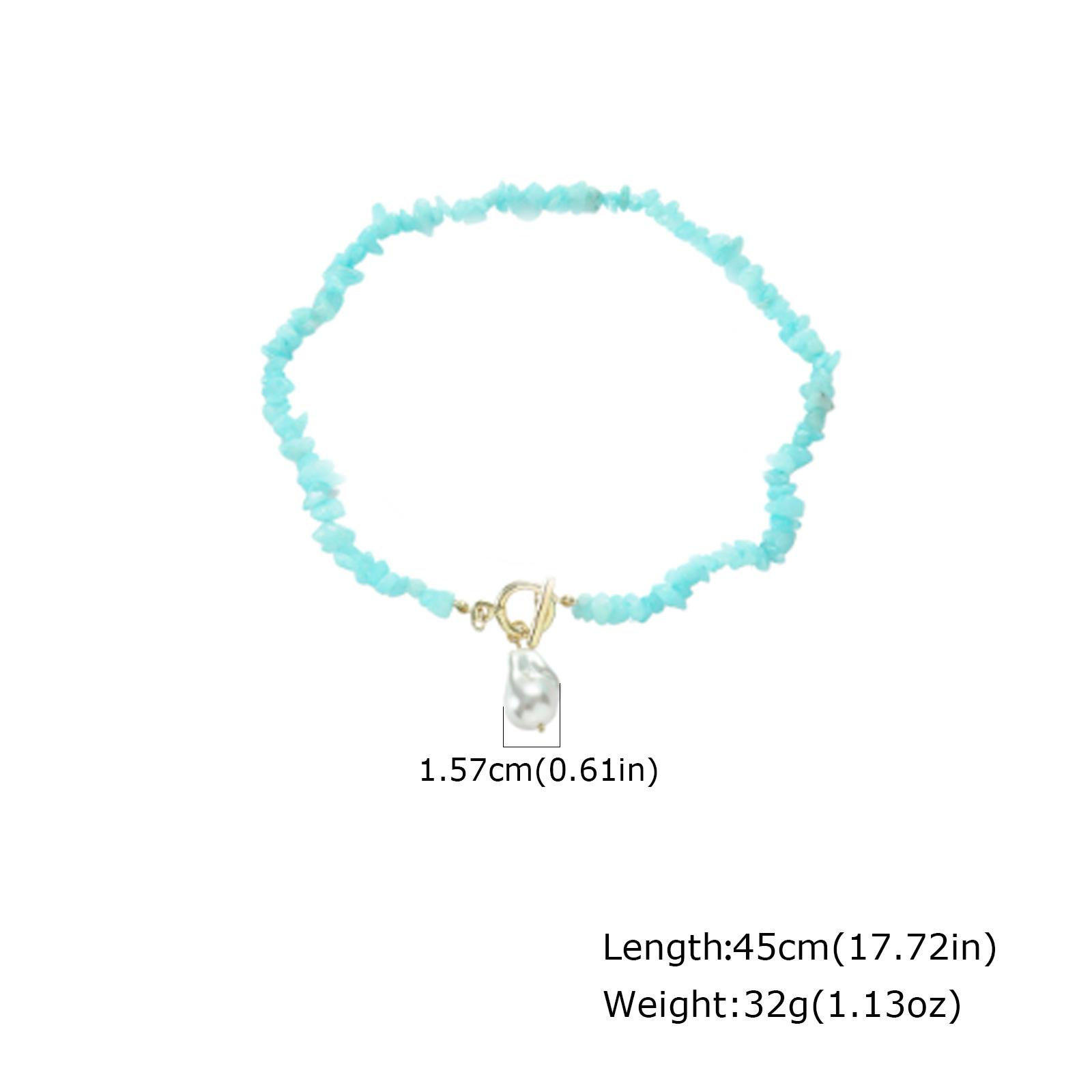 

New Fashion Natural Stone Choker Necklace for Women, OT Clasp Statemetn Pearls Pendant, Dainty Romantic Jewelry
