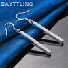 Luxury 925 Sterling Silver Delicate Long Pillar Earrings for Women Fashion Accessories Jewelry Wedding Gifts