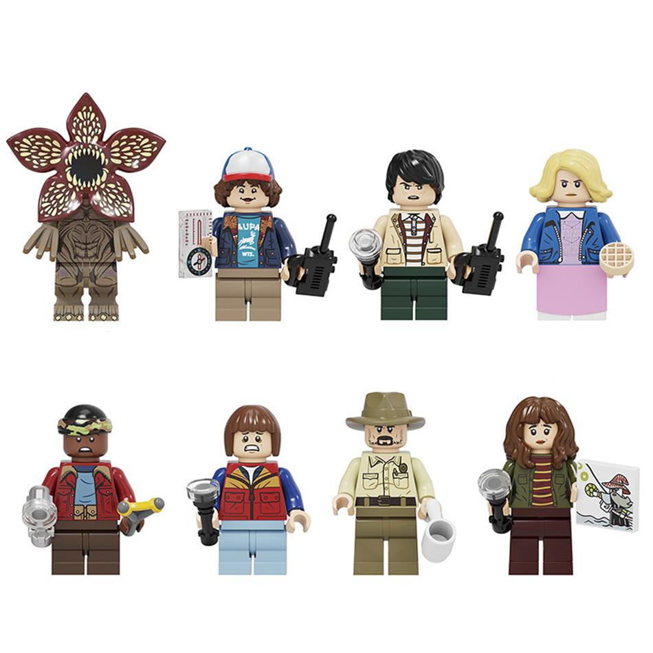 8Pcs/Set The Horror TV Dustin Mike Lucas Will  Model Building Blocks Enlighten Action Figure Bricks Toys For Friends