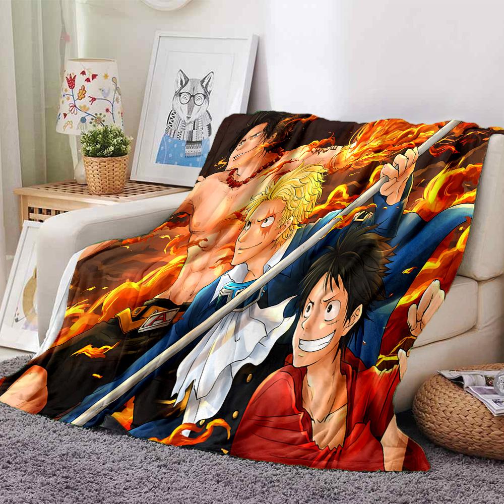 1pc One Piece Adventure flannel Blanket for Super Soft Cute Comfort Blanket for Travel Bedding Couch Sofa Blanket Y8254
