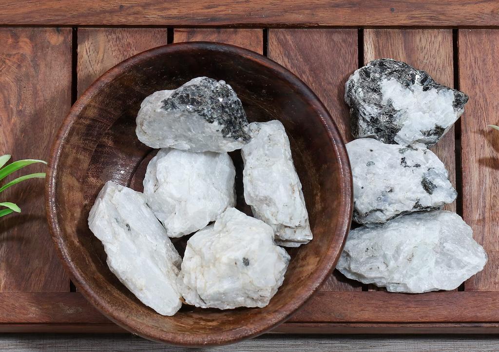 Crocon Rainbow Moonstone Rough Stone 1LB Stone Natural Raw Coarse Crystal Irregular Shaped Gemstone for Chakra Balancing Crystal Jewelry Product