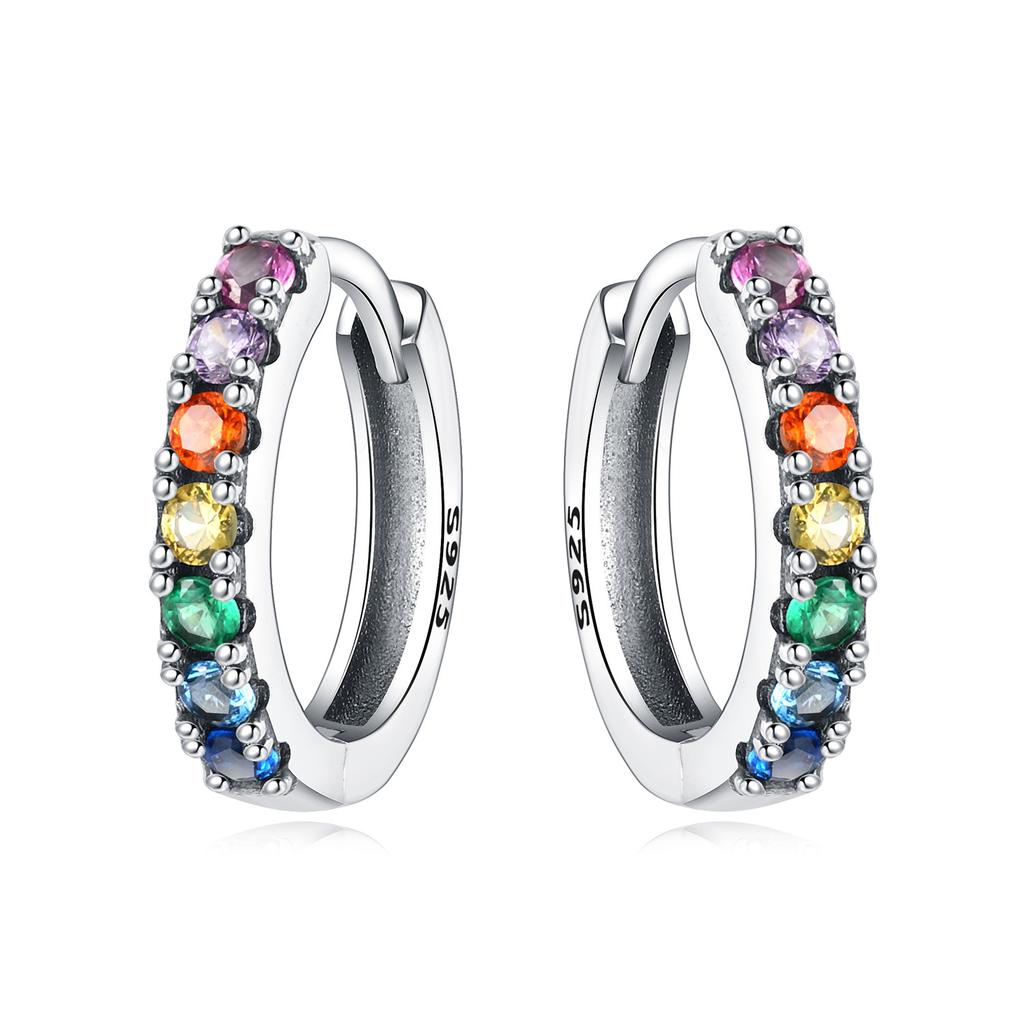 Orstarry S925 Sterling Silver Color Zircon Minimalist Design Earrings Hoop Earrings for Women Jewelry Original Party Trendy Gift