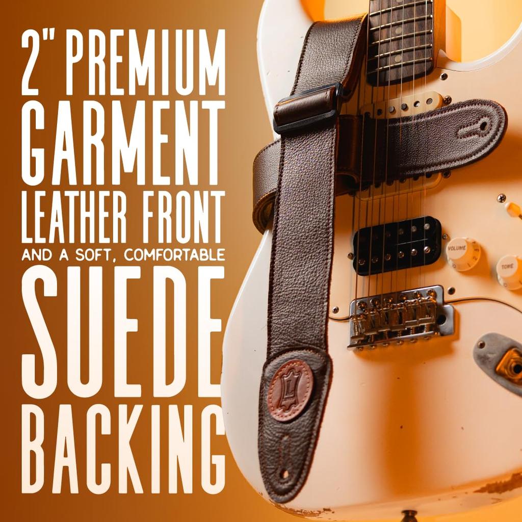 Leathers Suede Leather Guitar Dark Brown Levy's Strap,