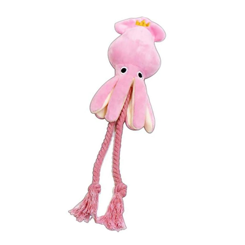 Giocattolo di peluche per cani a forma di polpo, colori vivaci, giocattolo di peluche interattivo per cani con corda per