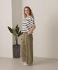 Avirex NAVAL POCKET SHORT Navy Size F Women's T-SHIRT, Striped, 122, 783-5935601