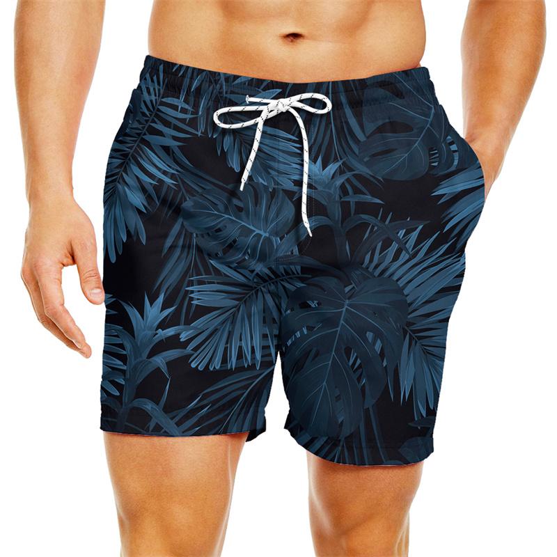 

Tropical Palm Leaf Graphic Beach Shorts For Men Plant 3D Printed Board Shorts Casual Hawaiian Short Pants Oversized Swim Trunks XL