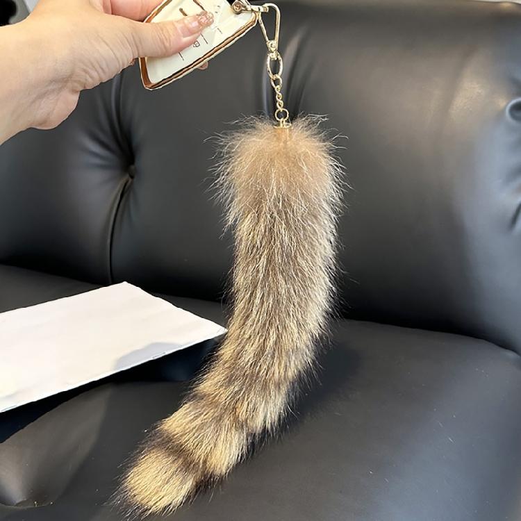 Long Tail Keychain for Key Holder Plush Tail Charm Key Holder Keyring Pendant Decorations Purse Bag Charm