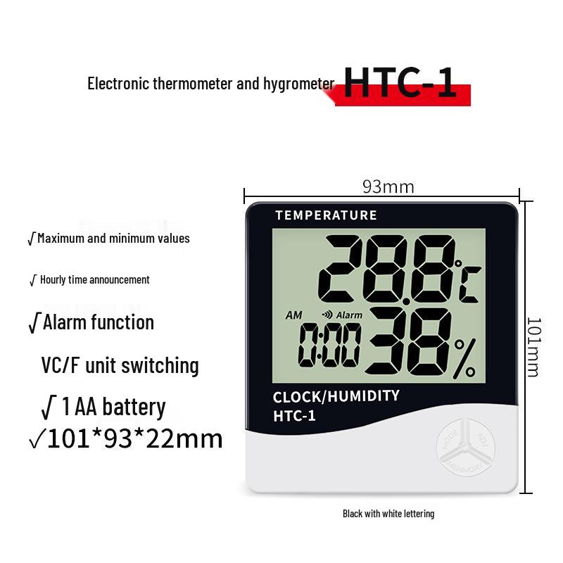 HTC Waterproof Indoor/Outdoor Thermometer Hygrometer with Dual Temperature Display and Probe