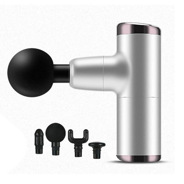Mini Fascia Gun Deep Tissue Vibration Pain Relief Device 4 Replaceable Massage Heads Usb Body Massager