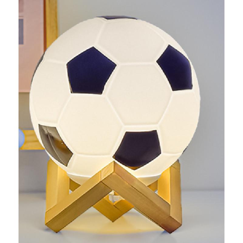Ball Led Soccer Night Light Wood Base Lamp For Bedroom Use Decorations Gift