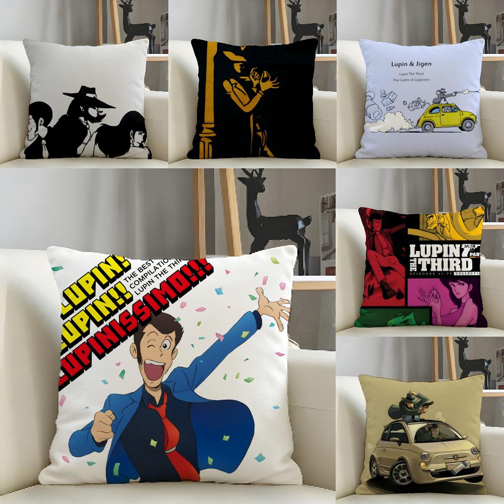 Cartoon Comic Arsene L-Lupin The Third 4 Pillow Case Natural Linen Pillow Case Double-Sided Decor Sofa Pillowcase Home Decor