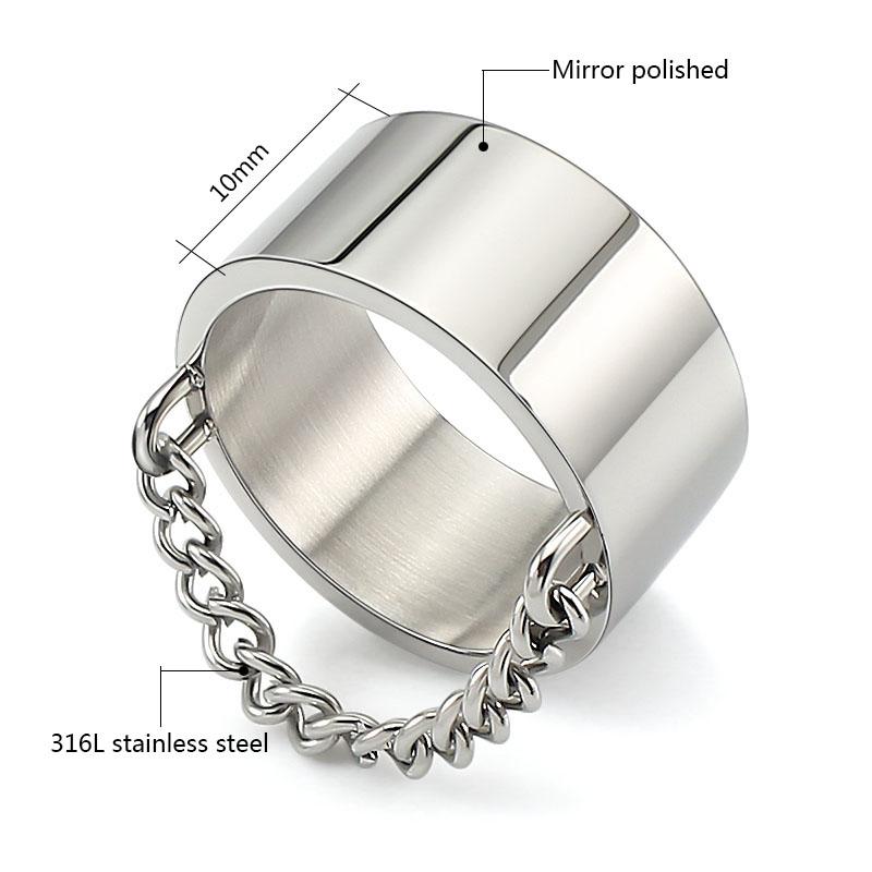 Plain Statement Punk Style Metal Finger Rings - Military Simple Silver Gold Stainless Steel Rock Rings for Women And Men