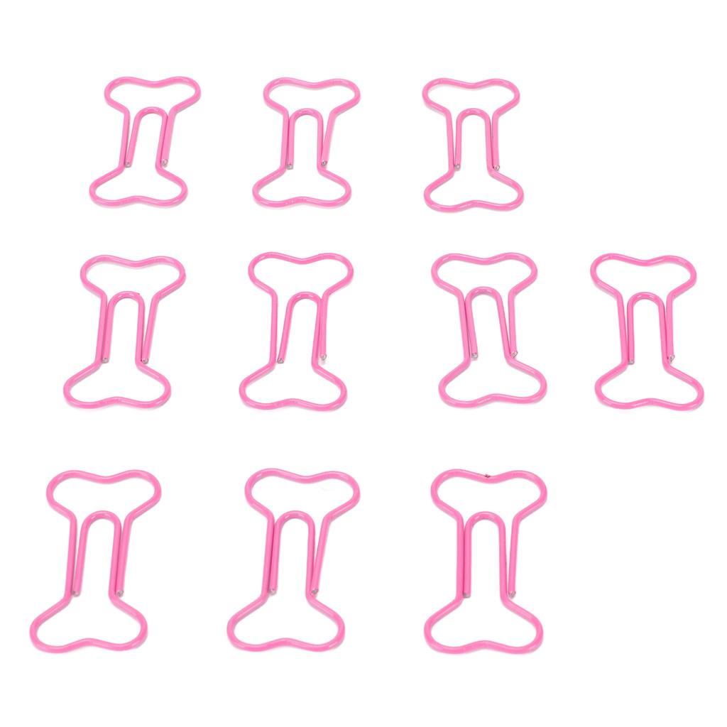 100pcs Paper Clips  Bone Shape Portable Small Cute Electroplating Metal Paper Clips for File Cla