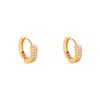Gold Cubic Zirconia Hoop Earrings: Chic European & American Style, Clip-on Design for Women
