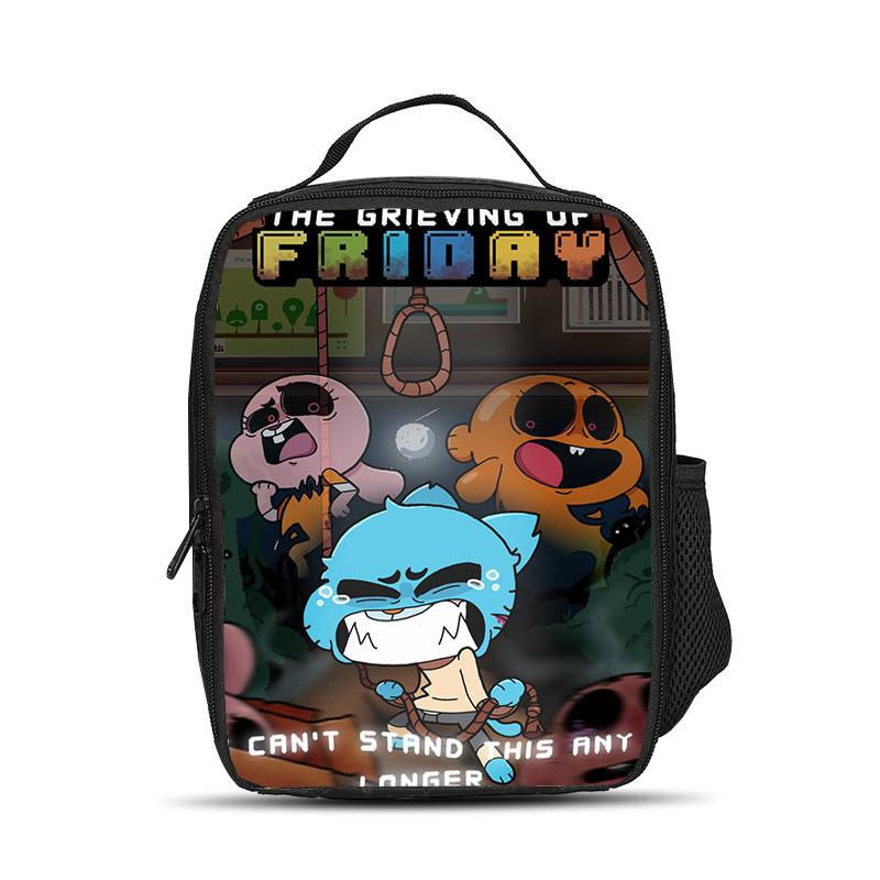 Le Monde Incroyable de Gumball Sac de Glace Grande Capacité Compact Dessin Animé Anime Imprimé Étudiant Garçons et Filles Nouveau Style