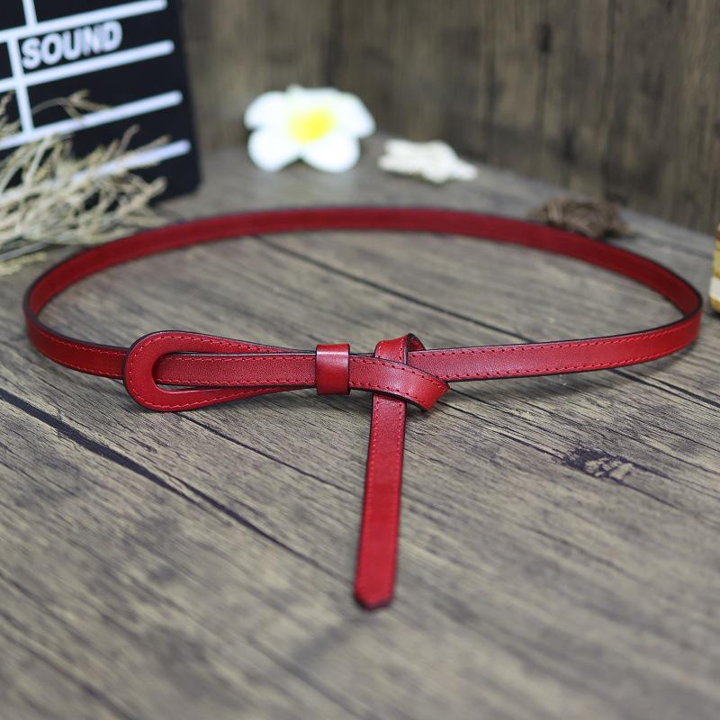 Cintura estiva da donna con nodo - Accessorio in vera pelle per stringere la vita, per abiti, gonne e maglioni