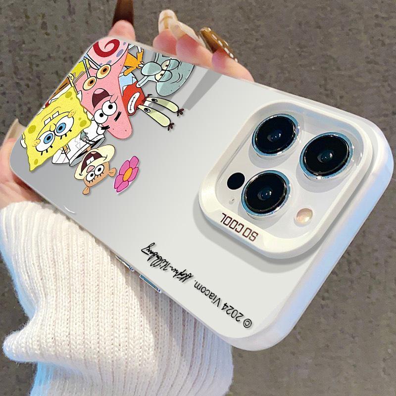 Cute Cartoon Phone Case for iPhone 13/14 Pro, 15 Pro Max/16 Pro/17 - Silver