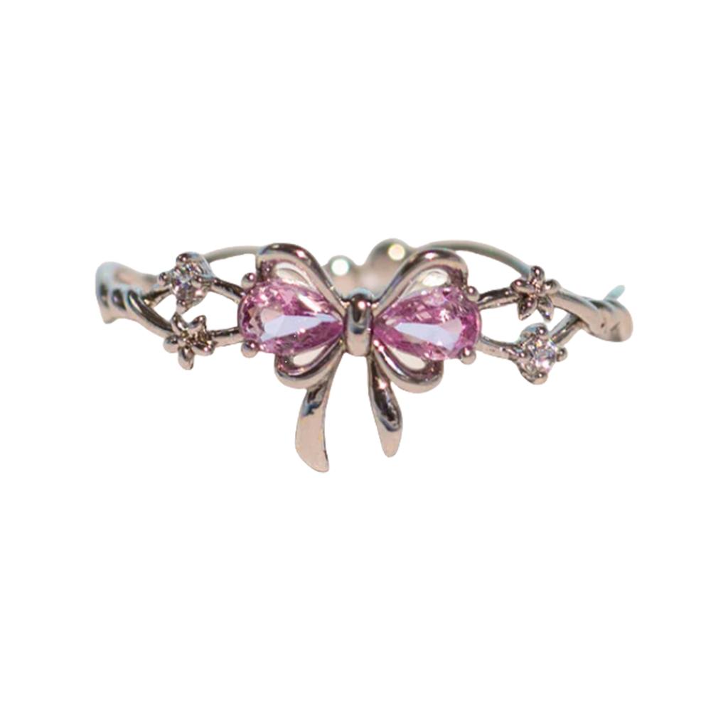 Zarte Schleifenringe Verstellbare Moderinge Legierungstextur Geeignet für Freizeitkleidung Verabredungen und Besondere Anlässe