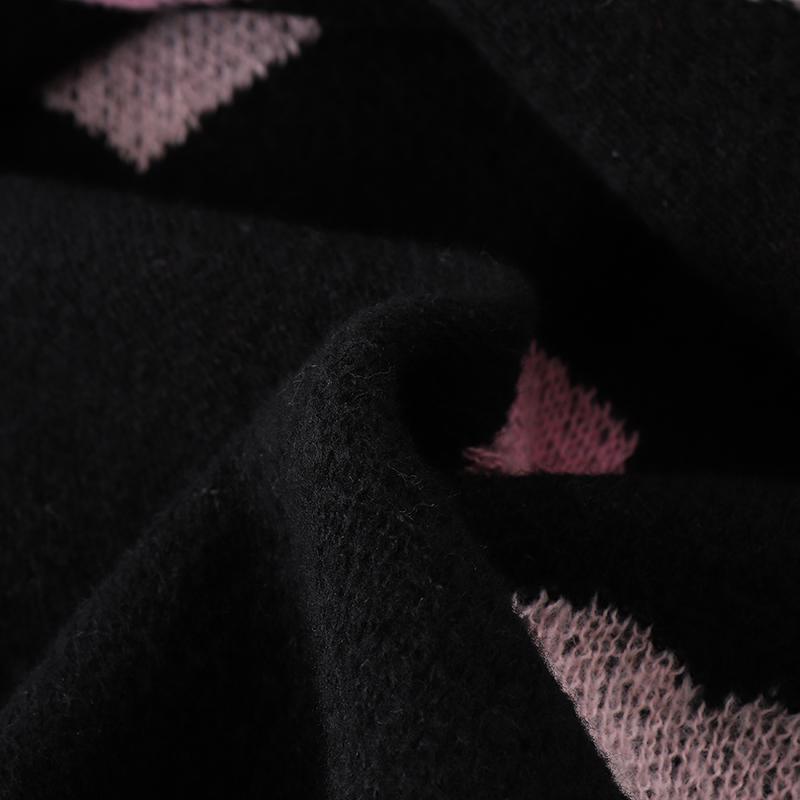 ZANZEA Damen Herbst Langarm Herzmuster Lässiger Strickpullover