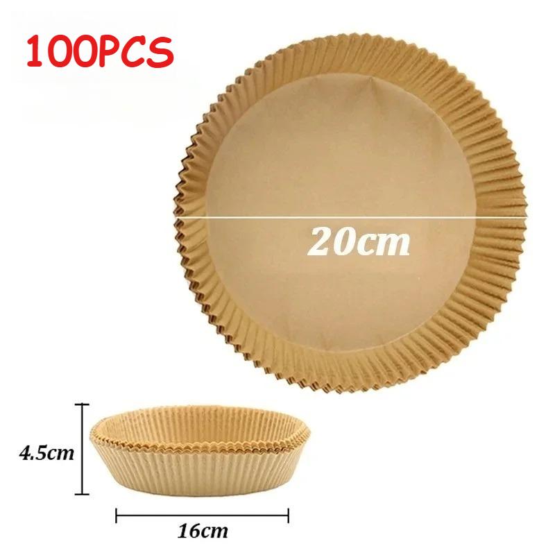 Food Grade Disposable Air Fryer Liners Round Square Silicone Oil Baking Paper For Oven Microwave Kitchen Baking Frying Daily Use