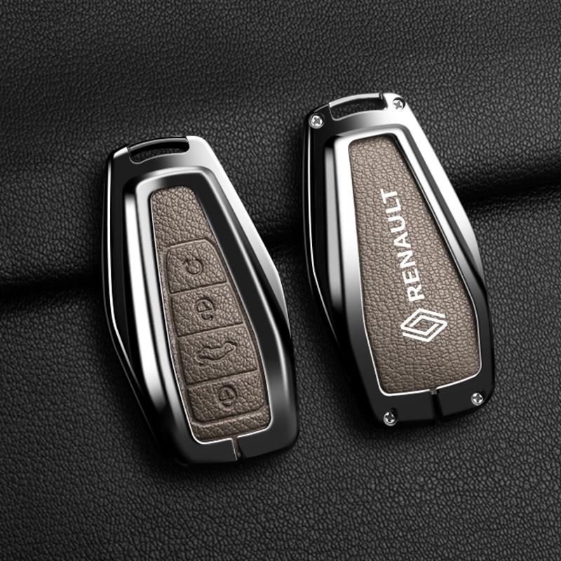 Interior Stickers Zinc Alloy Car Key Case Key Cover Suitable for Renault Koleos Kadjar CAPTUR Kwid K-ZE Clio Car Accessories Key