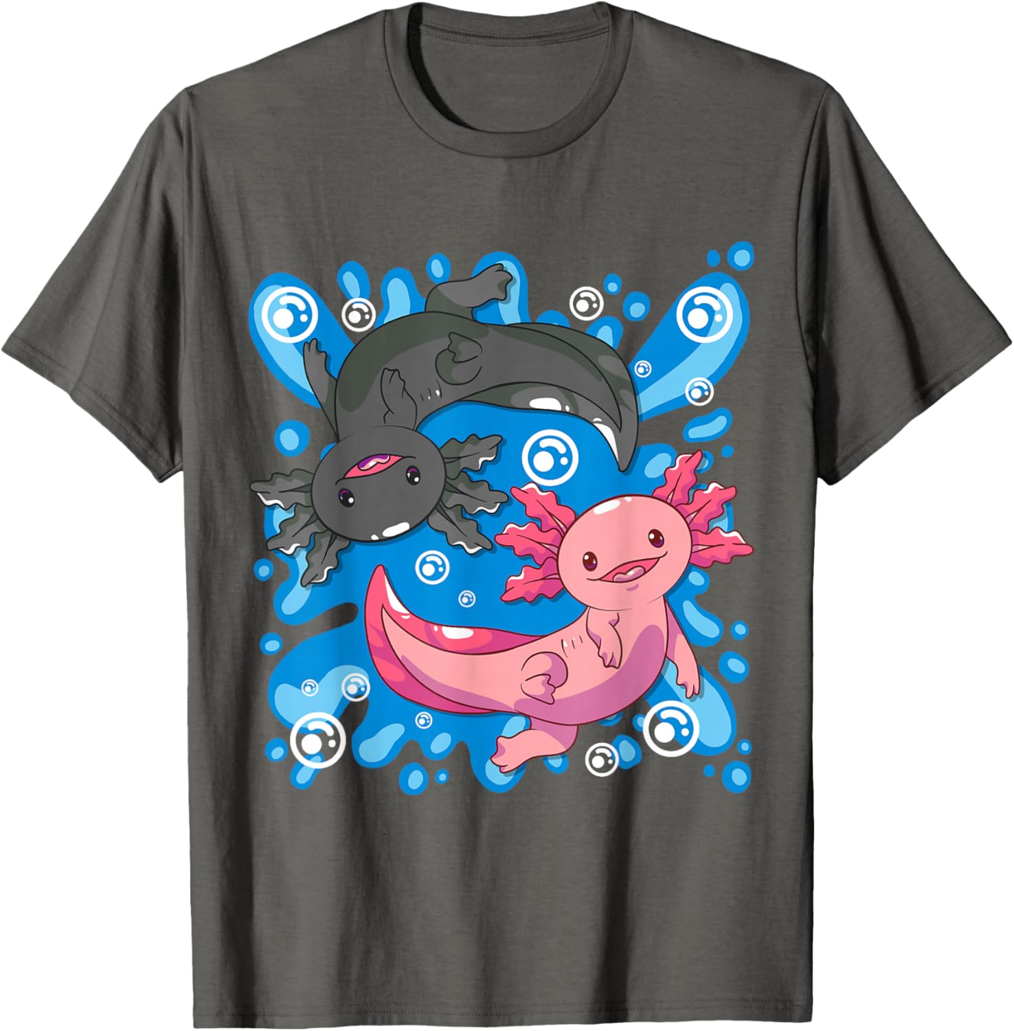 

Yin Yang Axolotl Lovers Cute Cartoon T-Shirt Breathable Men s Casual Graphic Tee 4XL