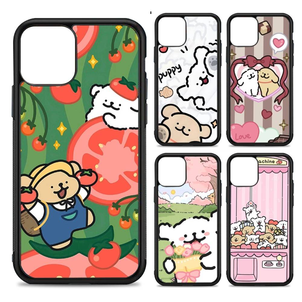 Maltese Cute Line Puppy Dog PC+TPU Phone Case For IPhone 17 16 15 14 13 12 11 Pro Max Plus Kawaii Cartoon Cover