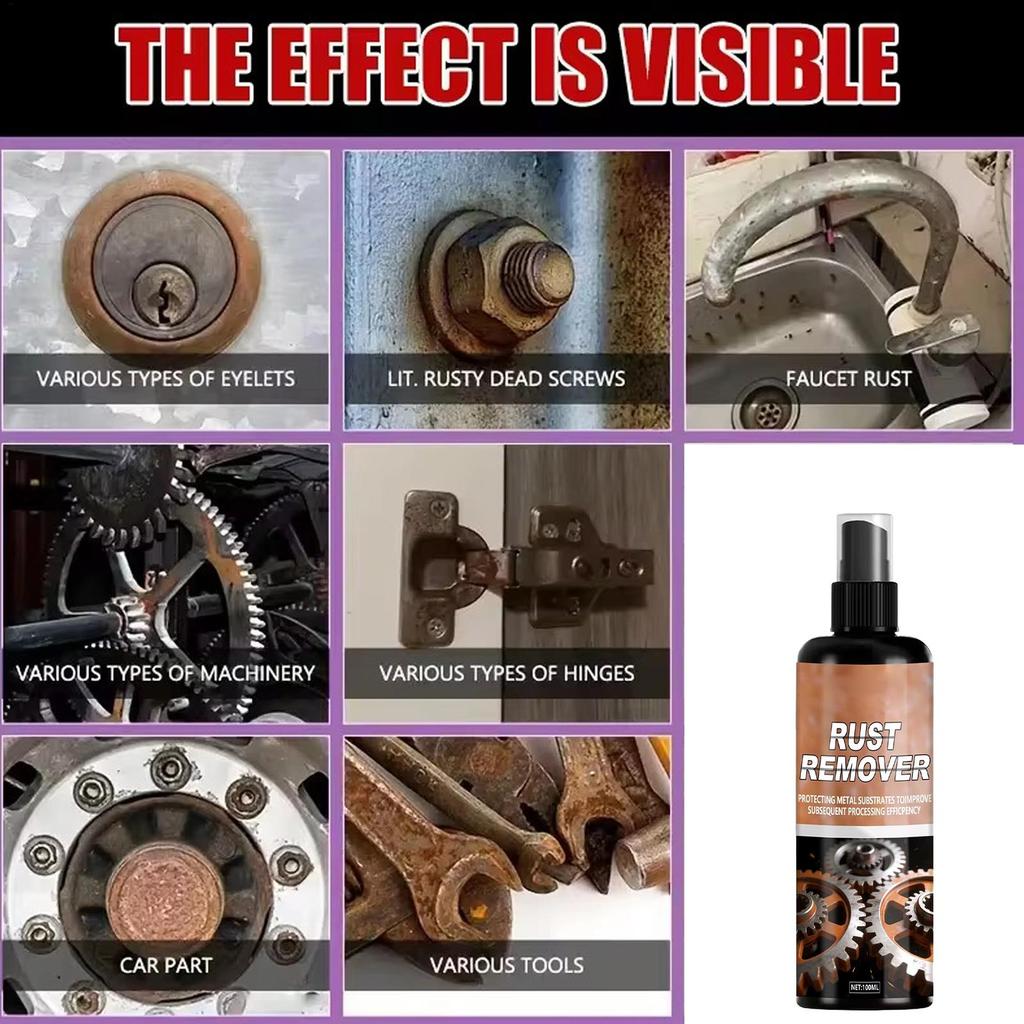 Metal Rust Remover Multi-Purpose Lubricant Spray Friction Reducing Rust Dissolver for Screws Hinges Locks Brakes Tools Auto Part