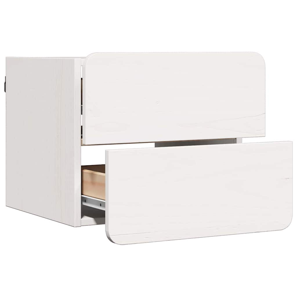 Nightstand 2 pcs White 39 x 34 x 33 cm Solid Pine Wood
