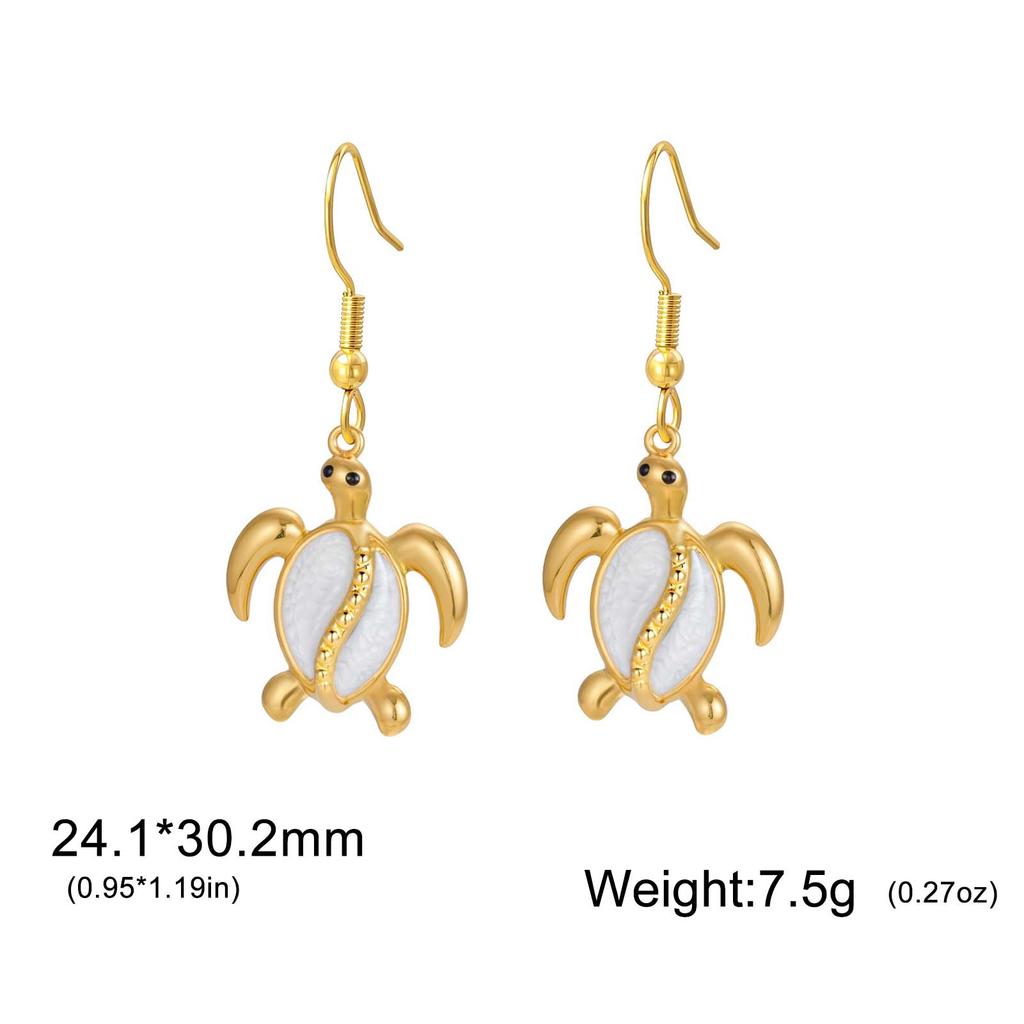 Skyrim Urocze Niebieskie Kolczyki Wiszące z Żółwiem Stal Nierdzewna Kolor Złoty Kolczyki Kobiety Dziewczyny Zwierzę Morskie Żółw Cyrkonia Prezent Urodzinowy