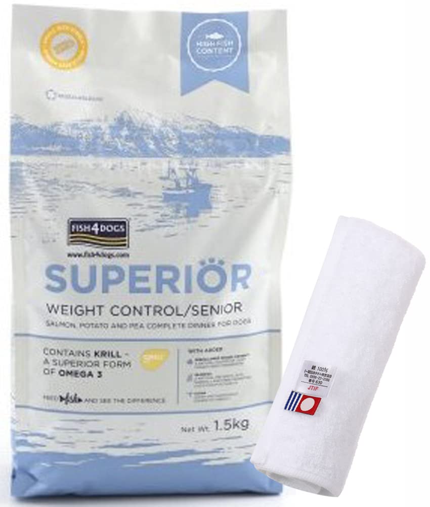 

Fish4 Dog Superior Weight Control 1,5 кг [Оригинальный набор полотенец для рук Имабари, дружелюбный к собакам] [Цвет полотенца: [Белый] [Аутентичный]