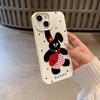 Polka Dot Shoulder Bag Black Rabbit Suitable for Apple 16 Mobile Phone Case IPhone 15 Silicone 14plus Cartoon 13promax