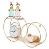 Wall Hanging Storage Shelf Metal Round Decorative Wall Mount Floating Organizer for Bathroom