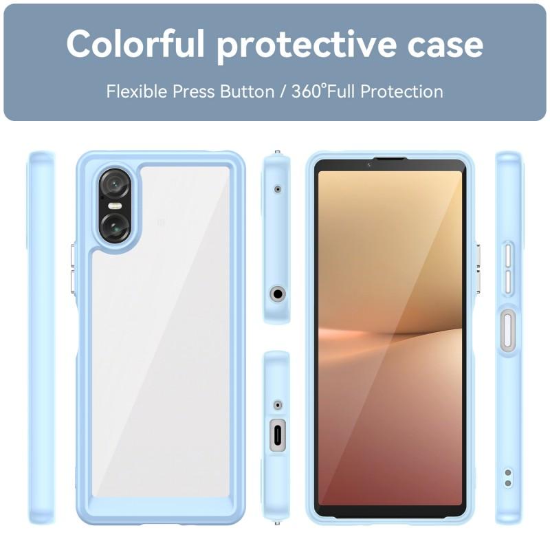 For Sony Xperia 10 VI Phone Case WANLONFENG XC Series TPU Acrylic Cover with Tempered Glass (Big Lens Hole)