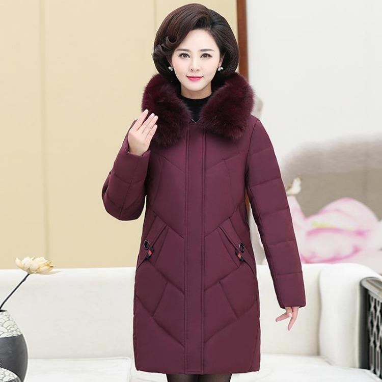 2024 Winter Down Jacket Women Plus Size Fur Collar Fashionable Warm Thickened Mother Trend