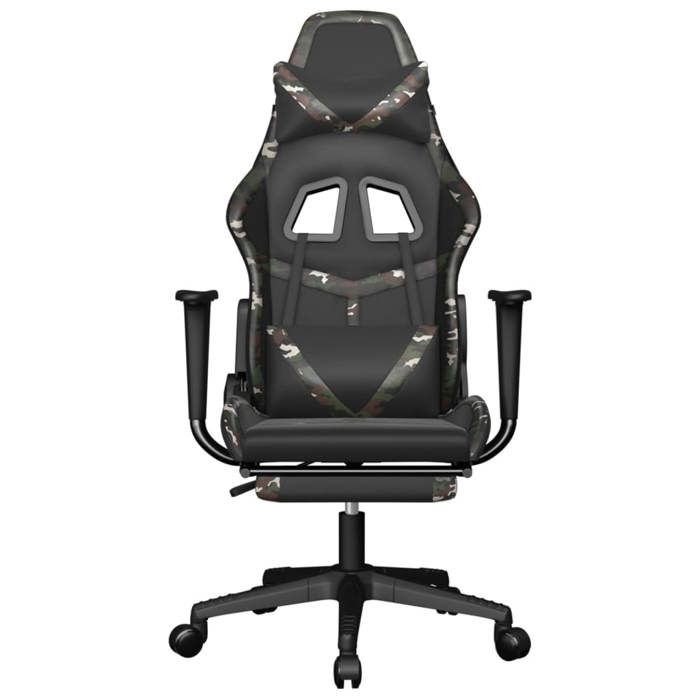VidaXL Gaming Chair with Footrest Swivel Computer Chair Armchair Ergonomic Office Seat Interior Black and 3143686