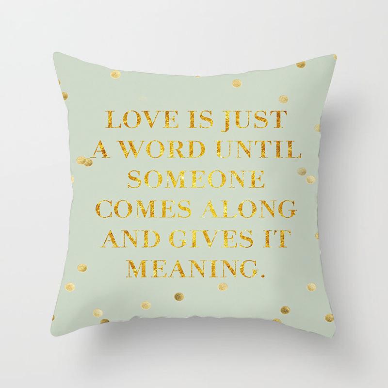 Home Furnishings Simple Golden Sofa Pillow Cover Digitally Printed Car Cushion Cover
