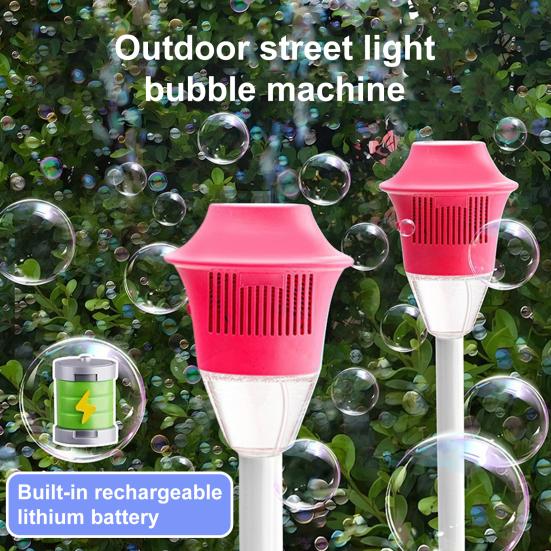 Kids Bubble Machine with LED Lights Easy To Use Rechargeable Outdoor Automatic Bubbles Blower Maker Machine