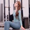 2025 Women's Autumn/Winter Slimming Long Sleeve Yoga Top - High-End, Stylish, Outdoor-Ready Sportswear