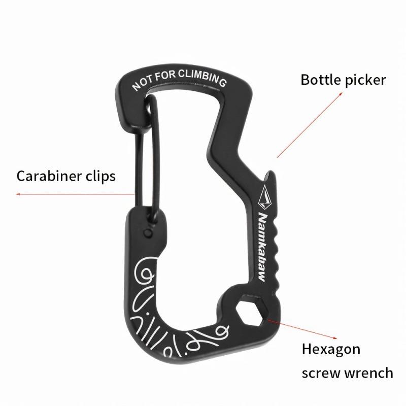 Multi-functional Aluminum Quick Release Carabiner with D-ring and Printed Design for Water Bottles
