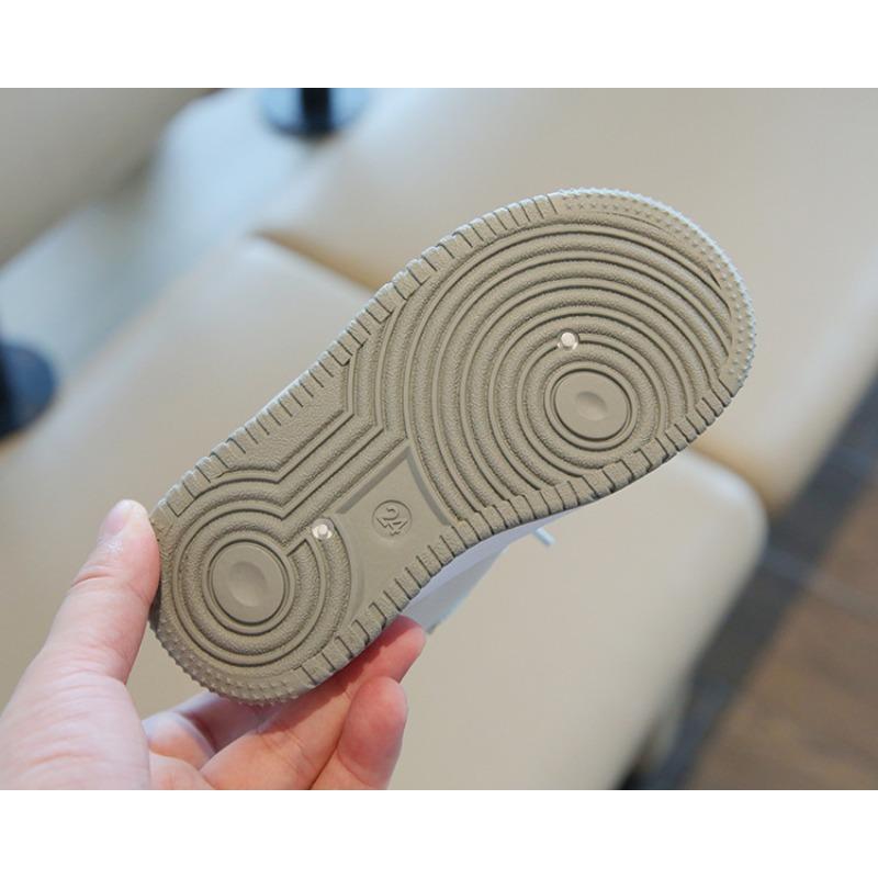 Children's Sports Shoes - Spring/Autumn Casual High-Top Skate Shoes for Boys, White Sneakers for Girls, Soft-Soled Puffy (Doughnut) Shoes for Toddlers