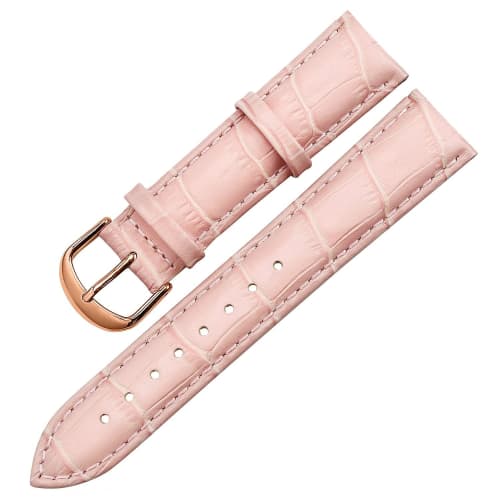 TON CHARME Genuine Leather Watch Strap, Stylish Sporty Bamboo Pattern, Available In Pink, Blue, White, Red, Purple, and Light Blue, with Silver, Gold,