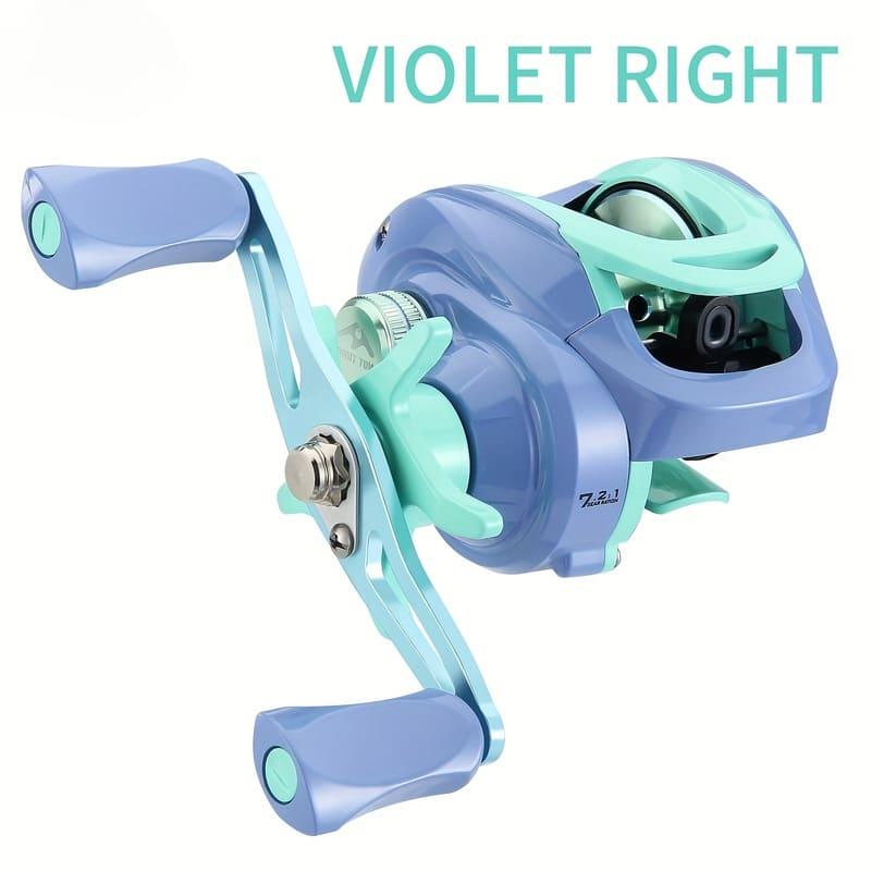 

Высококачественная кастинговая катушка цвета макарун Высококачественный алюминиевый сплав Подходит для левой и правой руки Катушки для пресноводной и морской рыбалки Left синий/зелёный