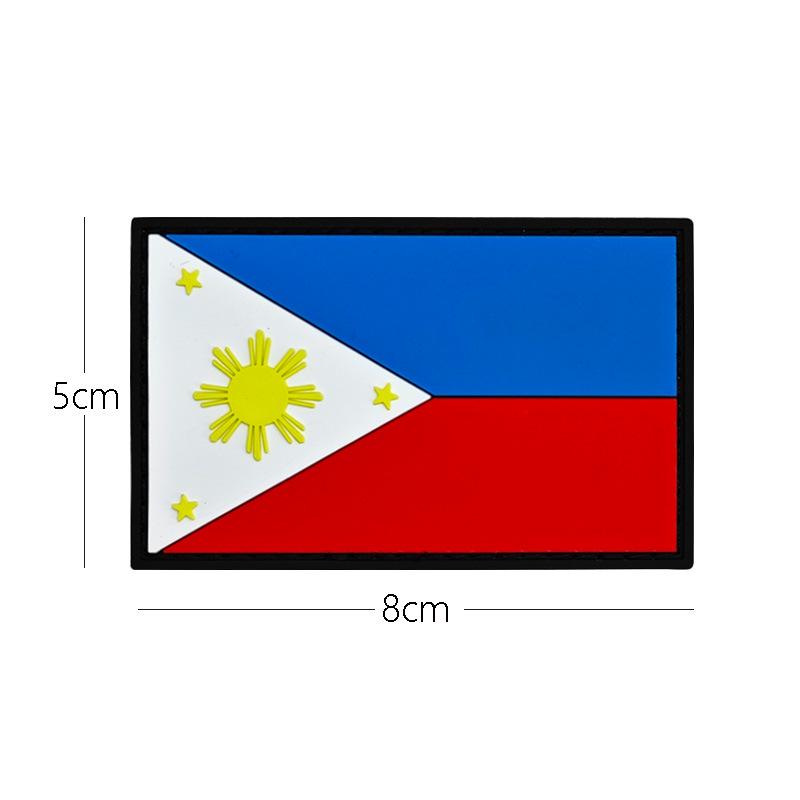 3D PVC Rubber World Flag Patch - Velcro Hook & Loop Decorative Badge
