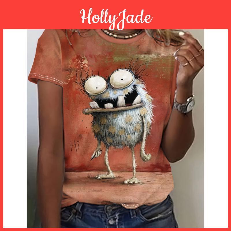 Animal Womens Funny Tshirt 3d Print Tshirt Characters Cute Animal Harajuku Casual Short Sleeved Top Oversized Female Clothing