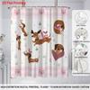 Cute Dachshund Shower Curtain Dog Lover Design With Hearts & Butterflies Soft Waterproof Bathroom Decor Cozy Gift Idea For Kids