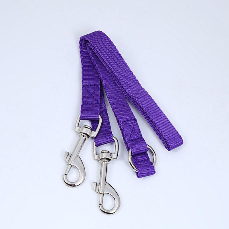 

WALK 2 Two DOGS Leash Double Twin Lead Walking Leash Two Pets Cats Dual Couple Dog Leashes Nylon V Shape Leash Pet Accessories 90cmx1.5cm фіолетовий